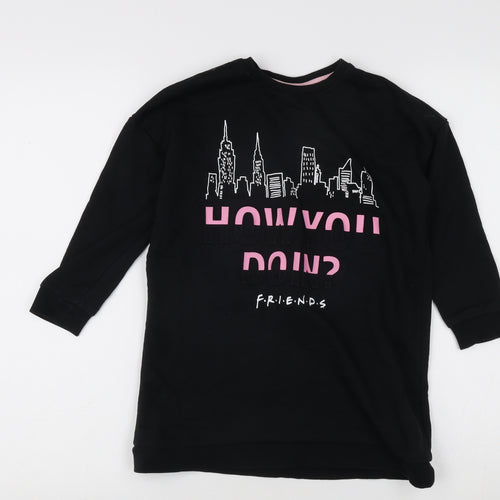 George Girls Black 'Friends' Tunic Sweatshirt 5-6 Years