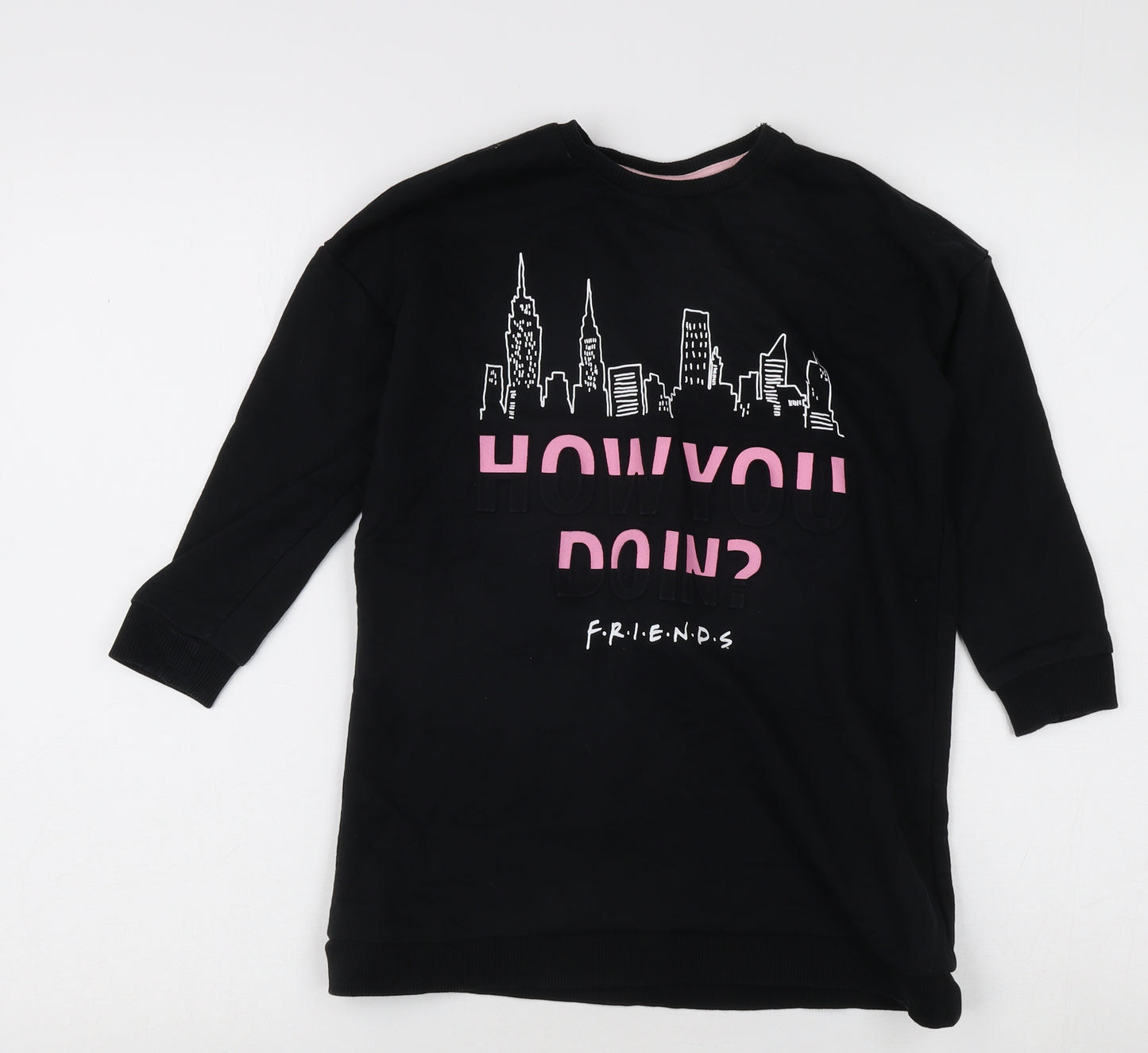 George Girls Black 'Friends' Tunic Sweatshirt 5-6 Years