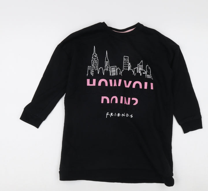 George Girls Black 'Friends' Tunic Sweatshirt 5-6 Years