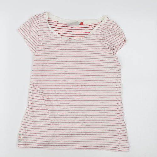 Brakeburn Women's Red Striped Cotton T-Shirt Size 8