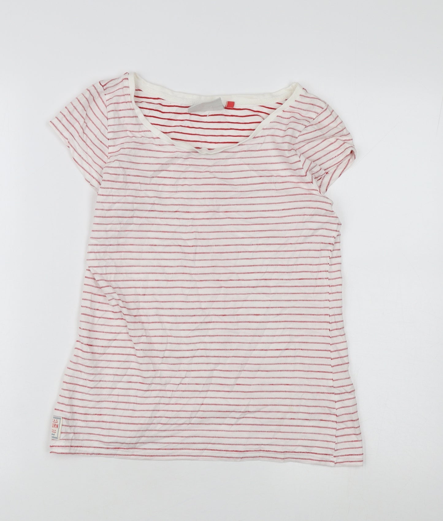 Brakeburn Women's Red Striped Cotton T-Shirt Size 8