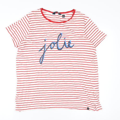 Regatta Women's Red Striped Casual T-Shirt Size 16
