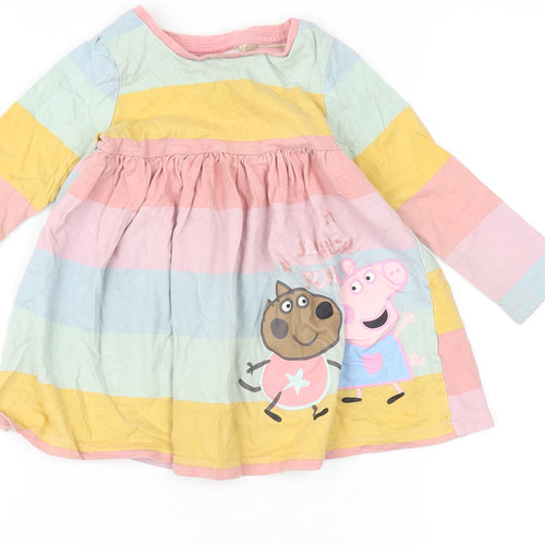 Peppa Pig Girls Multicoloured A-Line Dress, 5 Plus, Casual Fun