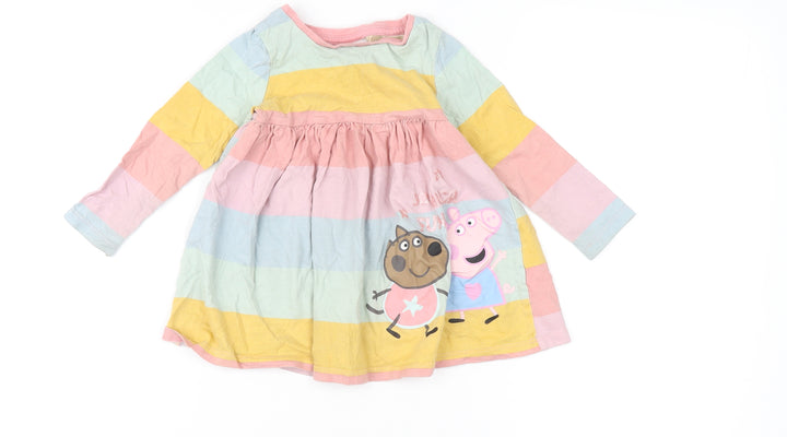 Peppa Pig Girls Multicoloured A-Line Dress, 5 Plus, Casual Fun
