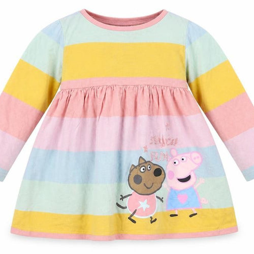 Peppa Pig Girls Multicoloured A-Line Dress, 5 Plus, Casual Fun