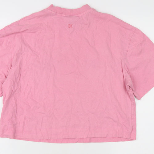 Collusion Women's Pink Crew Neck T-Shirt Size S
