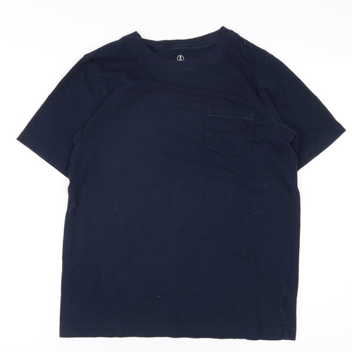 Lands' End Boys Blue T-Shirt 10-11 Years Short Sleeve Casual