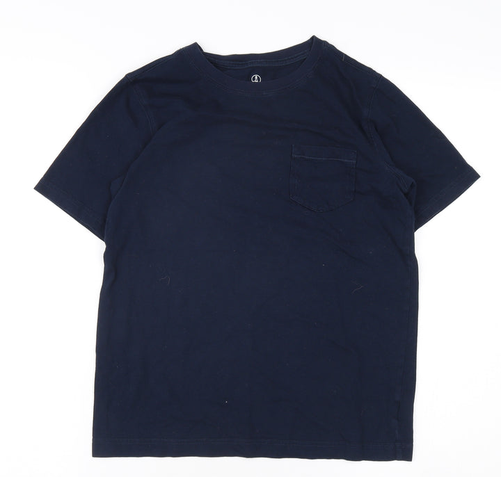Lands' End Boys Blue T-Shirt 10-11 Years Short Sleeve Casual