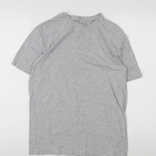Easy Men's Grey Crew Neck T-Shirt - Size S