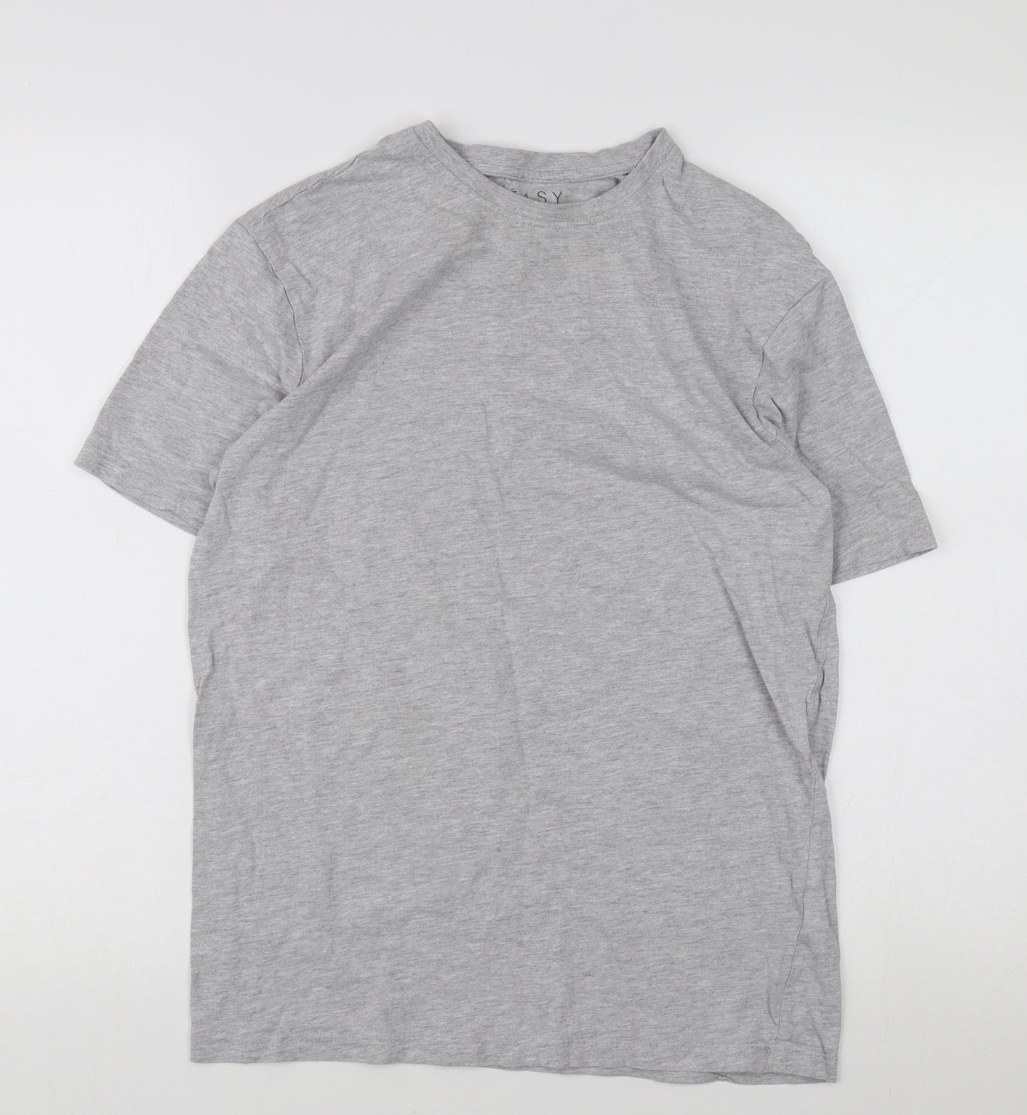 Easy Men's Grey Crew Neck T-Shirt - Size S