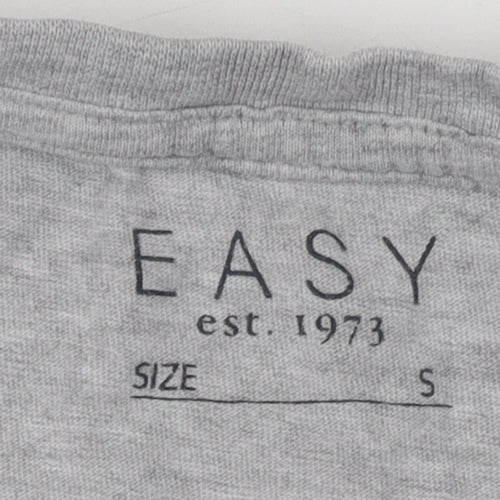 Easy Men's Grey Crew Neck T-Shirt - Size S