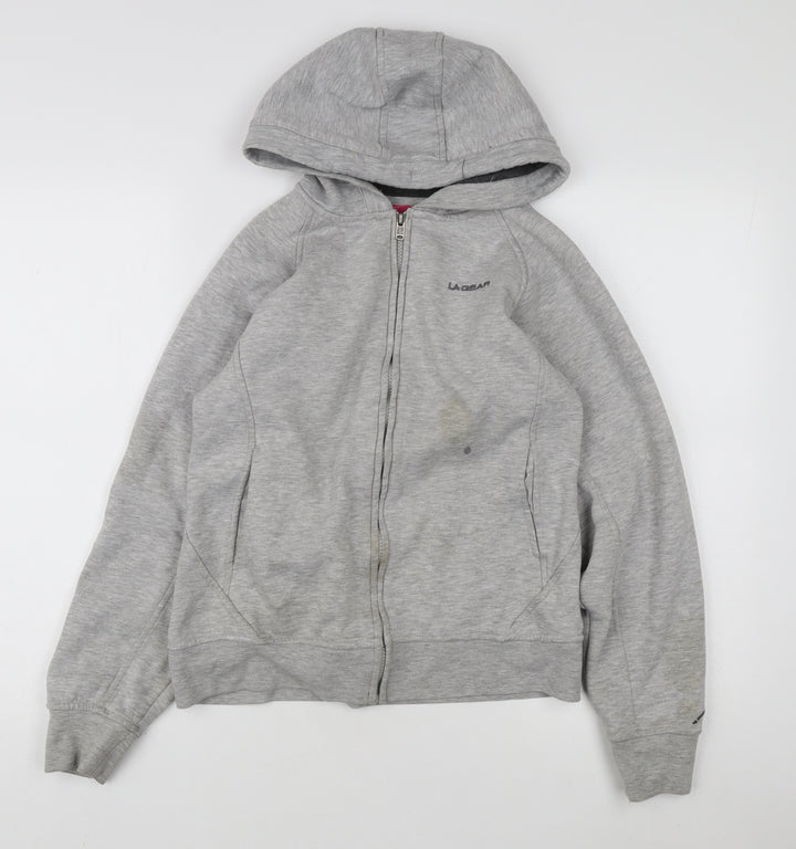 LA Gear Women's Grey Full Zip Hoodie Size 10