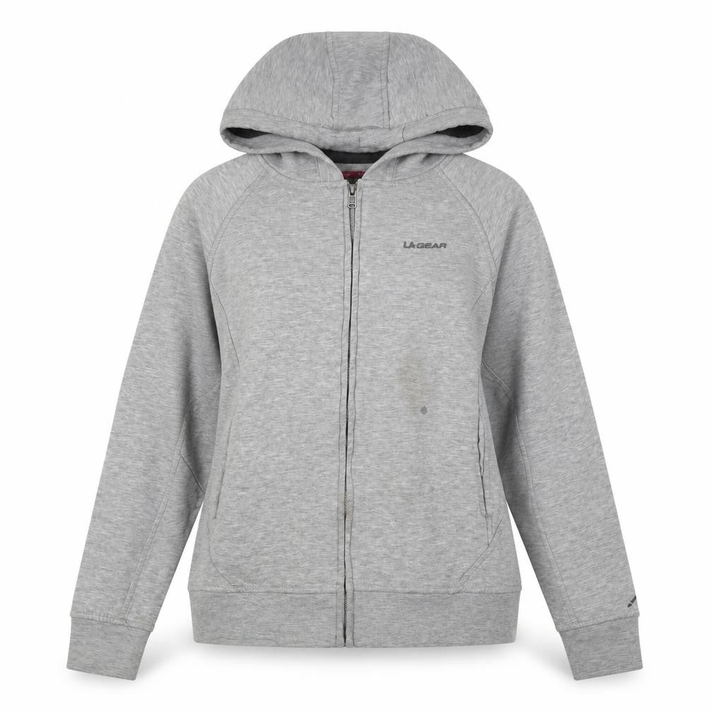 Front view of LA Gear Women's Grey Full Zip Hoodie, size 10