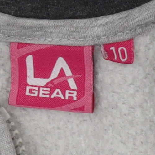 LA Gear Women's Grey Full Zip Hoodie Size 10
