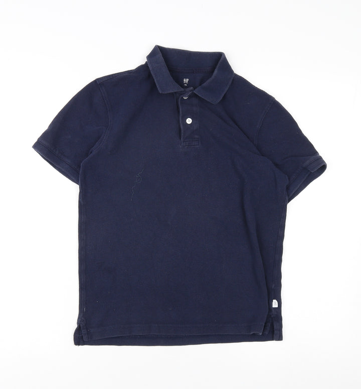 GAP Kids Boys Blue Polo Shirt 14 Years Medium Wash