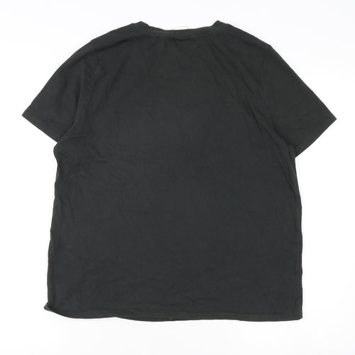 H&M Unisex Black Sequin T-Shirt M Casual Summer