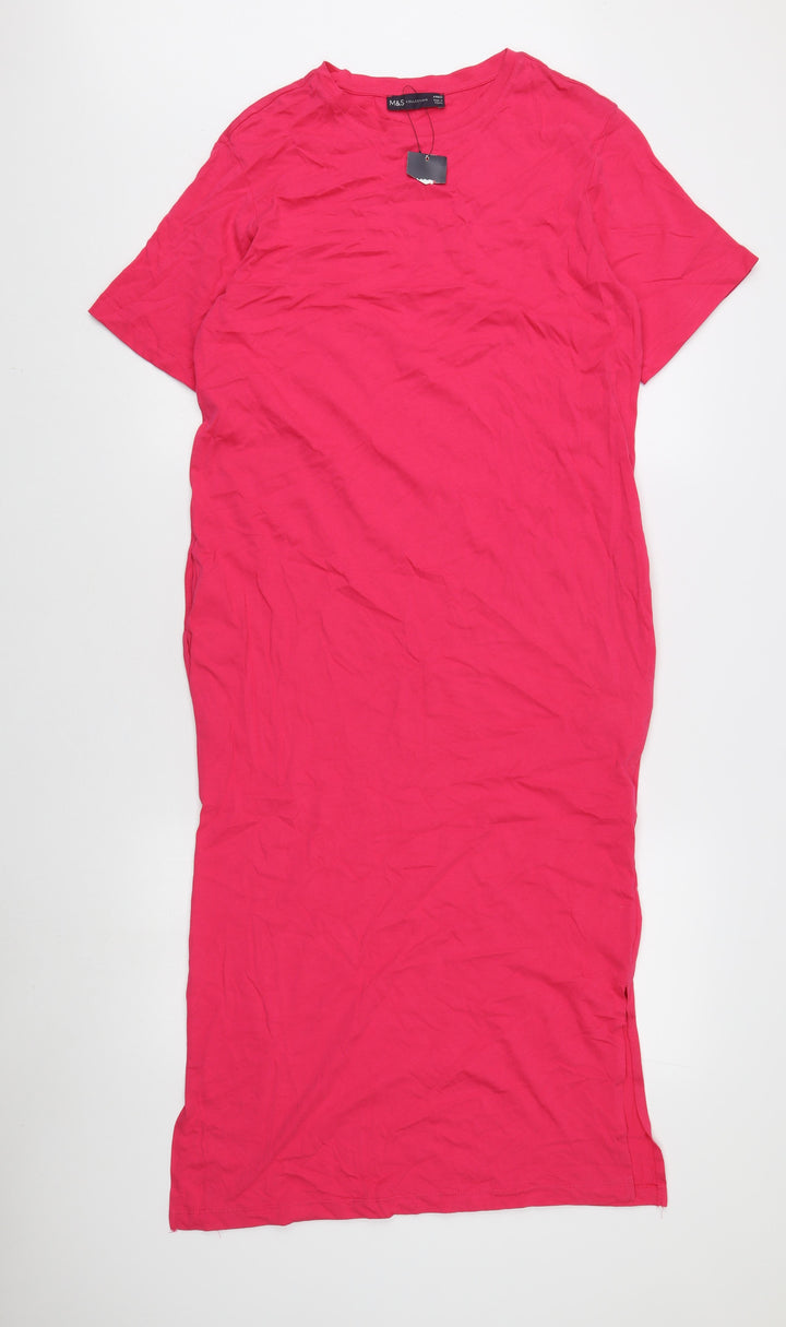 Marks and Spencer Pink T-Shirt Dress, Size 8, Women Casual