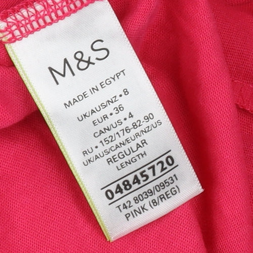 Marks and Spencer Pink T-Shirt Dress, Size 8, Women Casual