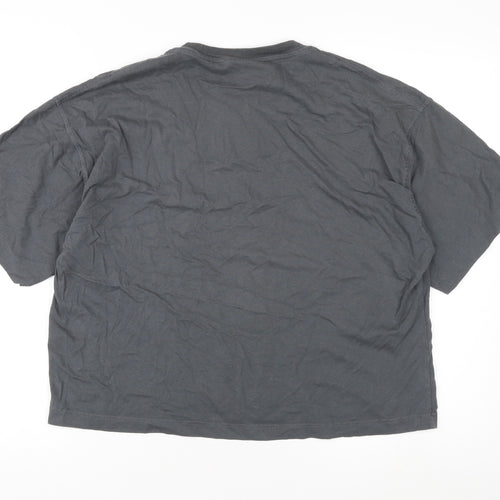 Topshop Women's Grey Basic Crew Neck T-Shirt M