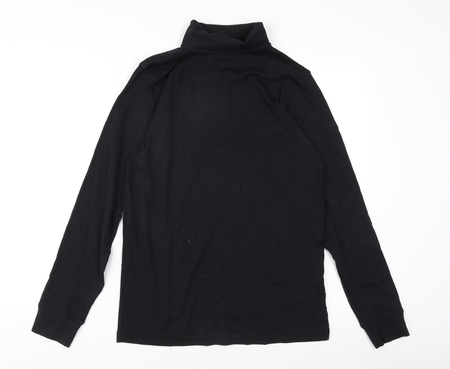 Cotton Traders Women's Black High Neck Long Sleeve Top L