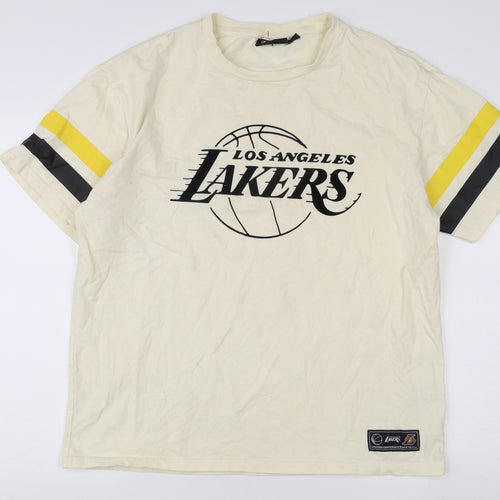 NBA Men's Beige Los Angeles Lakers T-Shirt Large