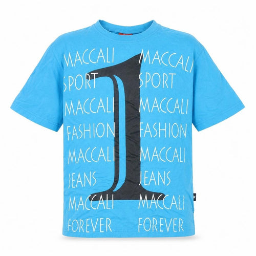 Maccali Men's Blue Sports Fashion Graphic T-Shirt L
