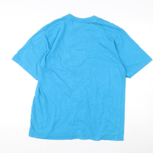 Maccali Men's Blue Sports Fashion Graphic T-Shirt L