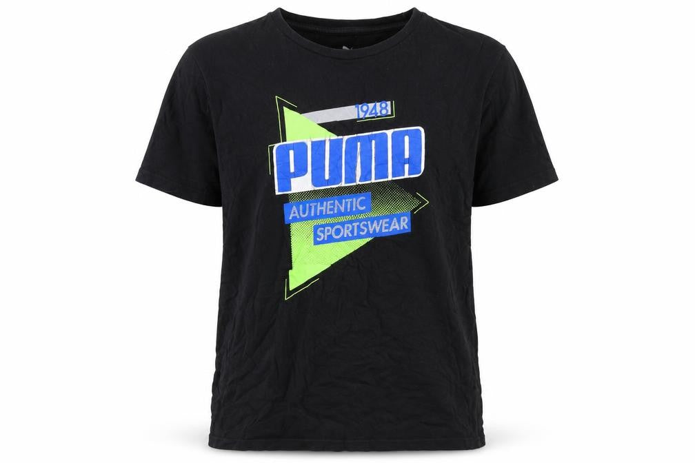 Puma Boys Black Graphic Cotton T-Shirt XL