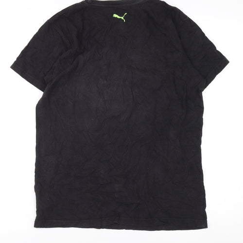 Puma Boys Black Graphic Cotton T-Shirt XL