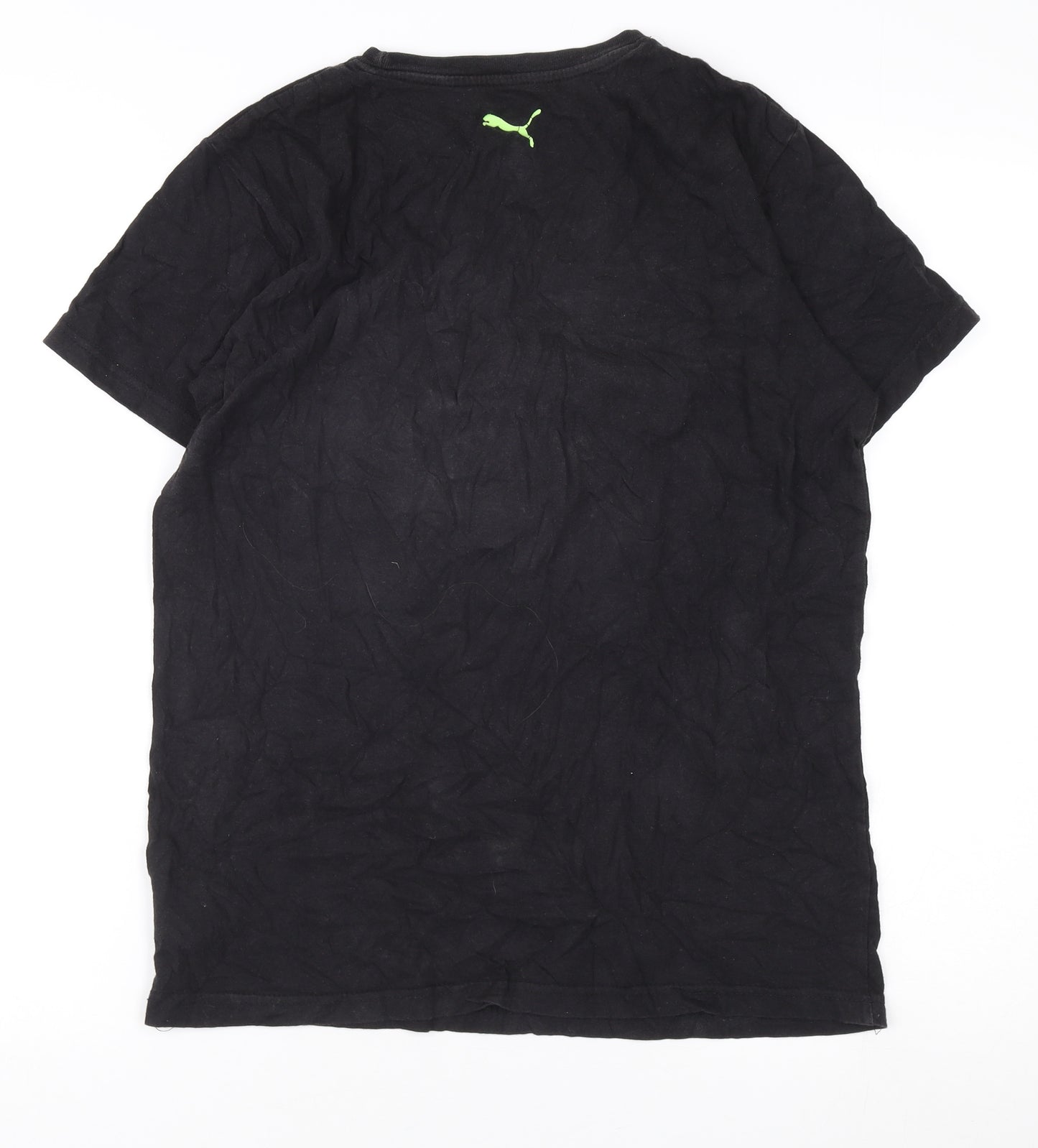 Puma Boys Black Graphic Cotton T-Shirt XL