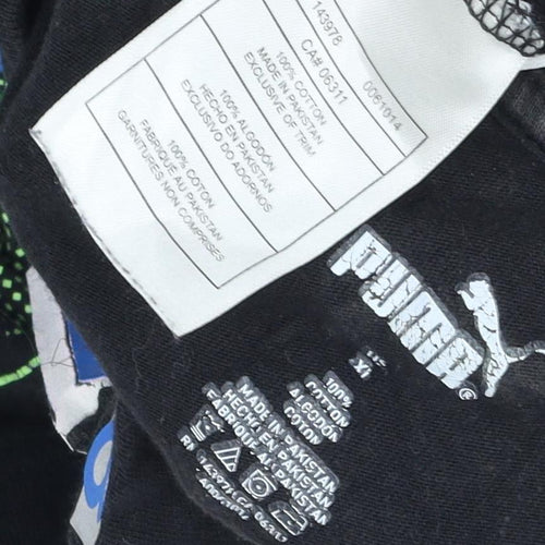 Puma Boys Black Graphic Cotton T-Shirt XL