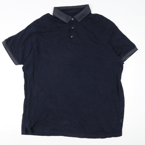 Burton Men's Blue 2XL Cotton Polo with Collarless Style