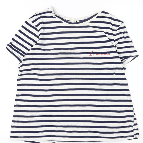 H&M Women's Striped Cotton T-Shirt Size 12
