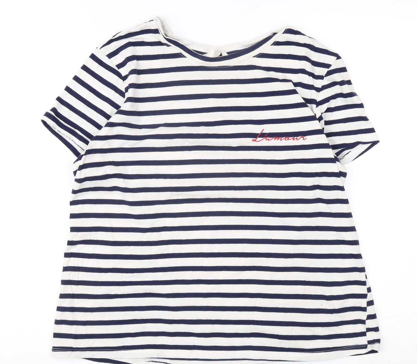 H&M Women's Striped Cotton T-Shirt Size 12