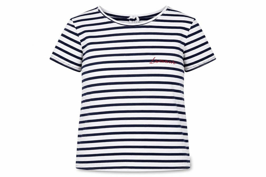 Front view of H&M Women's Striped Cotton T-Shirt, size 12