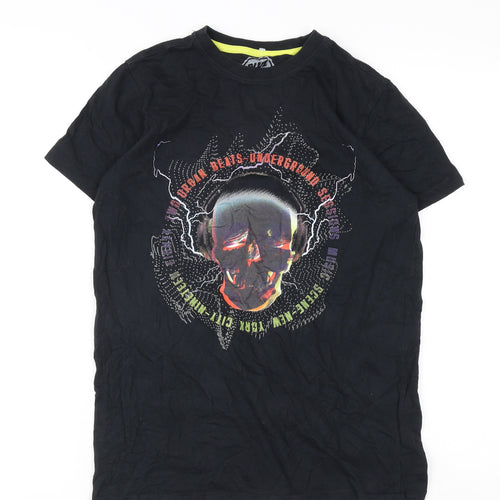 Blue Zoo Boys Black Graphic Music T-Shirt, 13-14 Years, Regular Fit