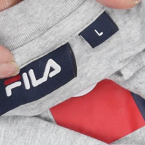 Fila Men's Grey Crew Neck T-Shirt L Cotton Jersey