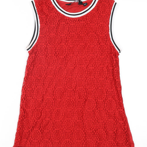 Dorothy Perkins Women Red Lace Sleeveless Top