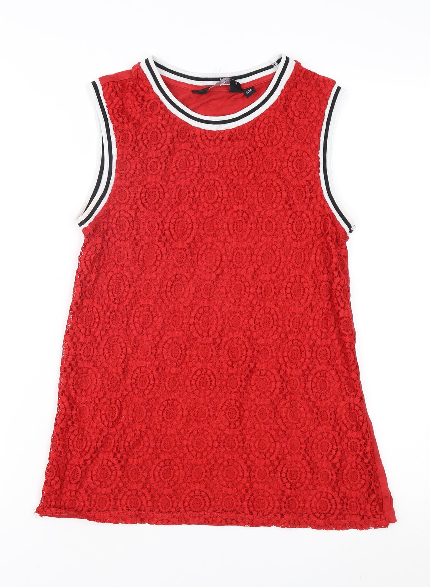 Dorothy Perkins Women Red Lace Sleeveless Top