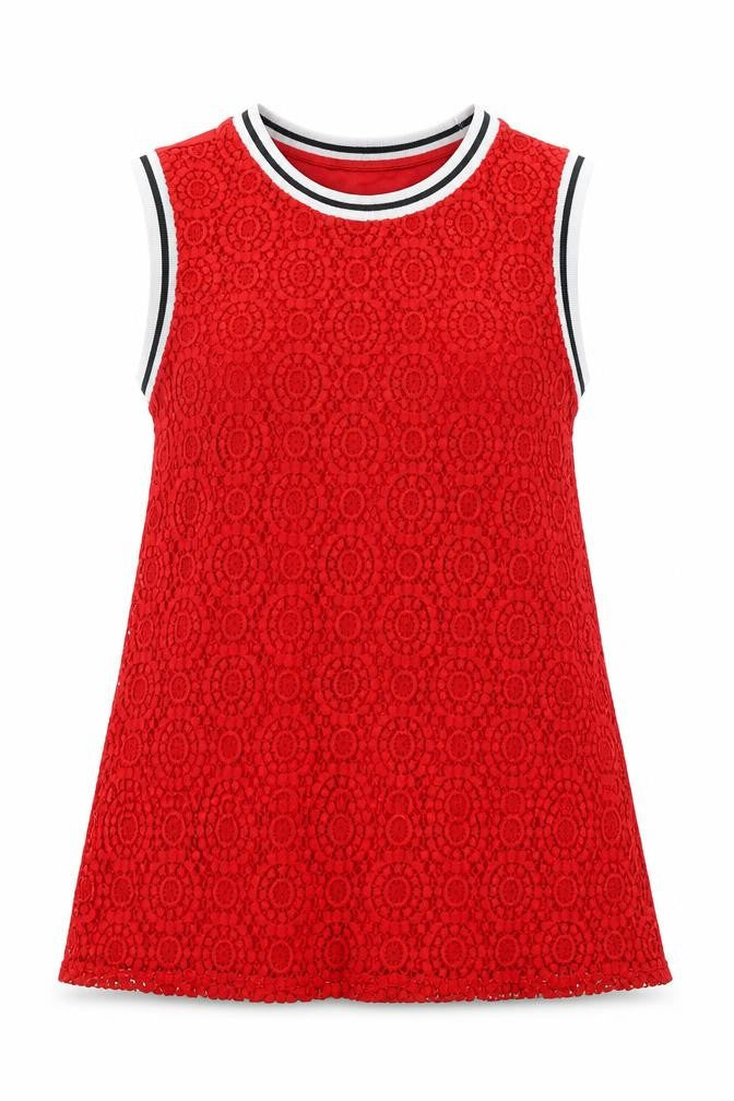 Dorothy Perkins Women Red Lace Sleeveless Top