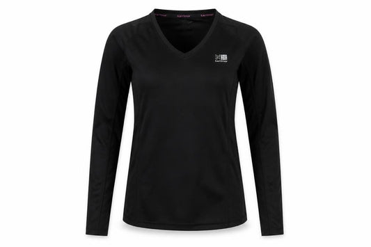 Front view of Karrimor Women's Black Long Sleeve Basic T-Shirt, size 6