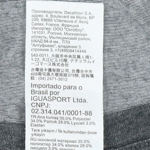 Decathlon Men's XL Grey Long Sleeve Graphic T-Shirt