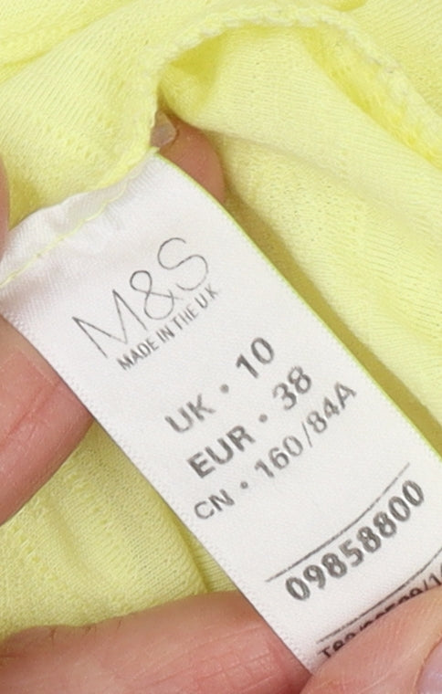 Marks & Spencer Women's Yellow T-Shirt, Size 10