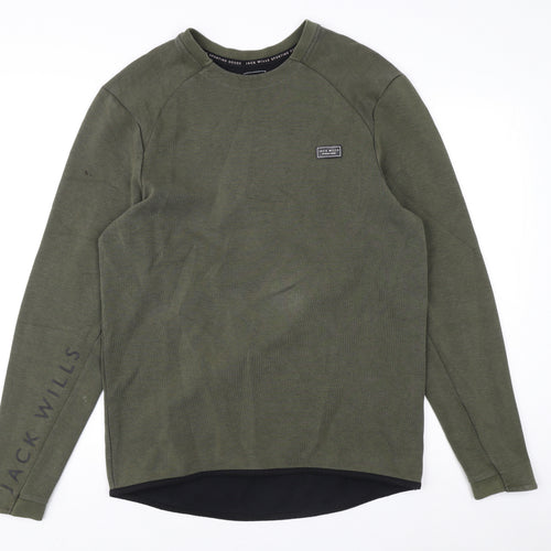Jack Wills Men's Green Pullover Sweatshirt M