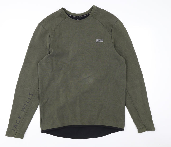 Jack Wills Men's Green Pullover Sweatshirt M
