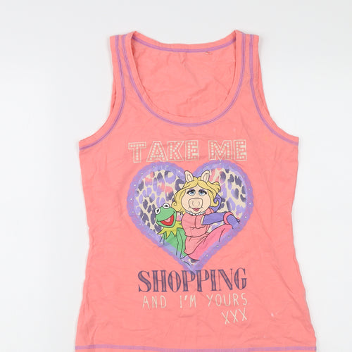Disney Pink Tank Top for Women Size 8 with Cartoon Print