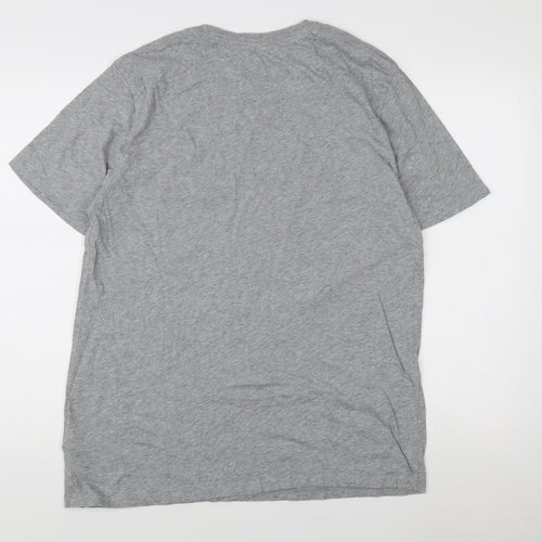 Nike Men's Grey Athletic Fit Logo T-Shirt, Size L