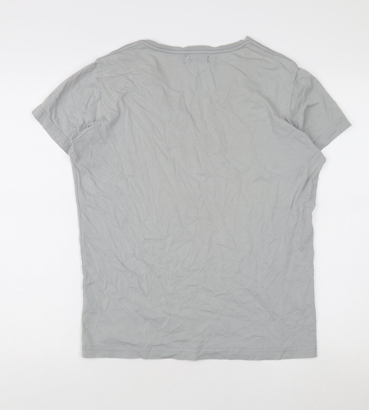 Diesel Men's Grey V-Neck T-Shirt, Size L