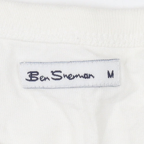 Ben Sherman Women's White T-Shirt, M, Flag Theme