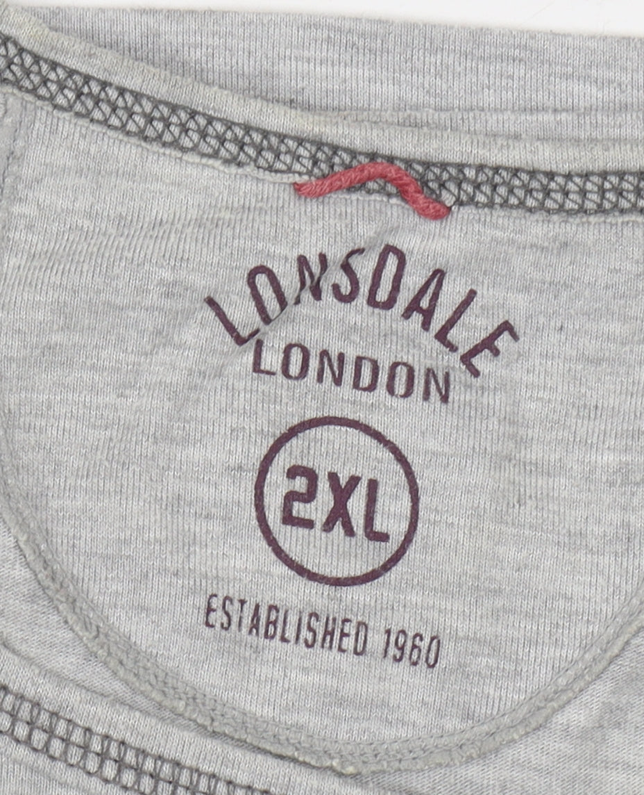 Lonsdale Men's Grey 2XL Tank Top with Logo